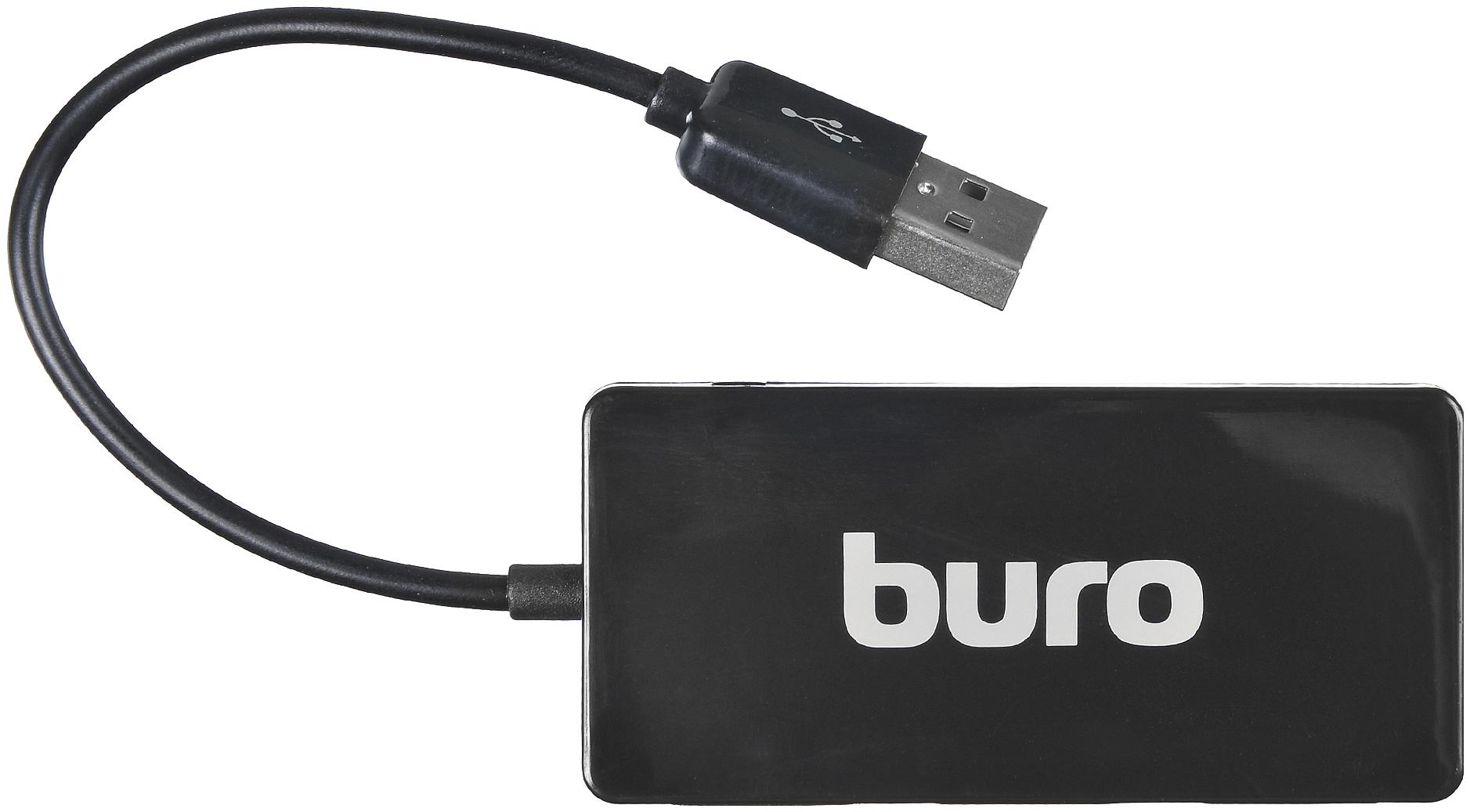USB-хаб Buro BU-HUB4-U2.0-Slim черный