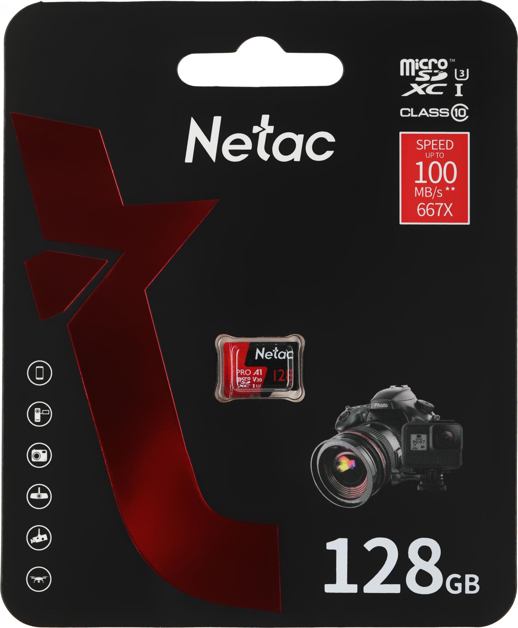 Карта памяти Netac MicroSD P500 Extreme Pro 128GB (NT02P500PRO-128G-S)