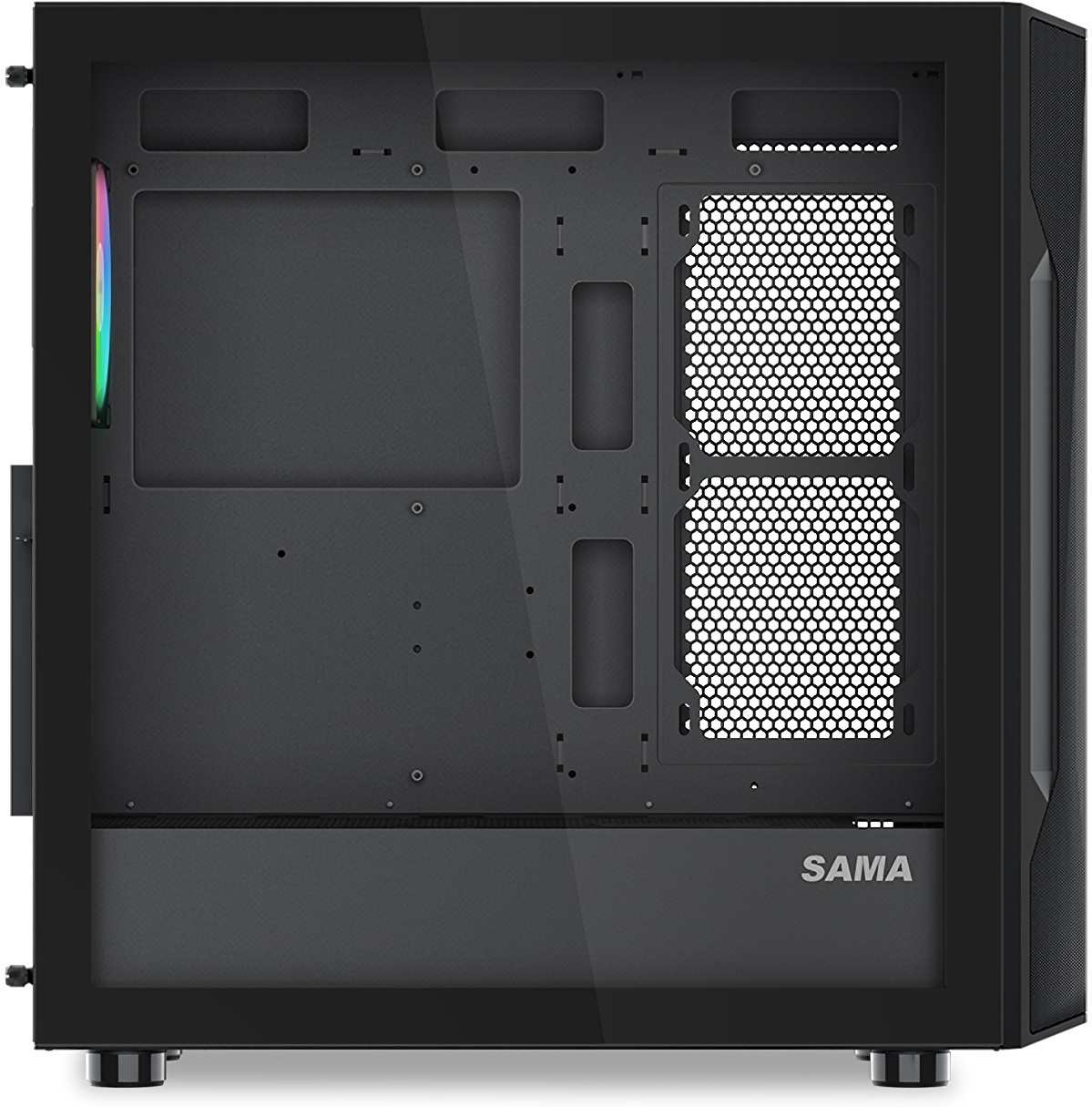 Корпус Sama S40 BK ATX без БП черный (S40-BKAPA4X1-GL)