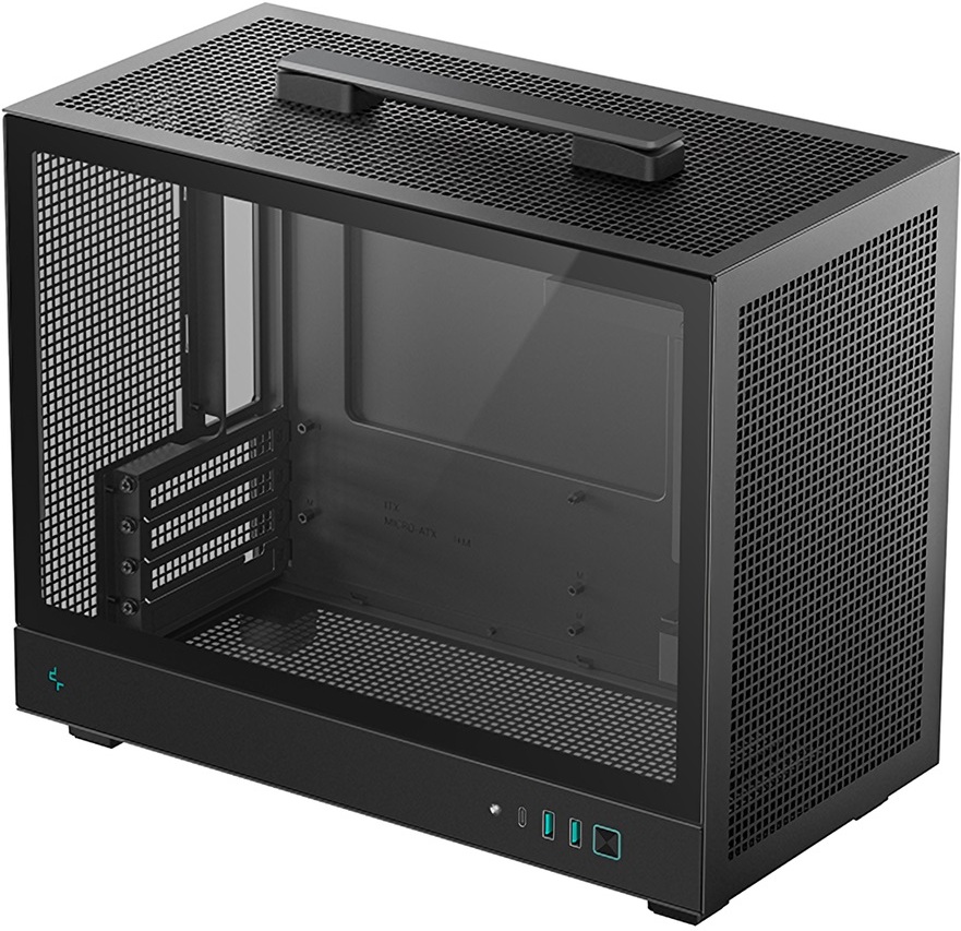 Корпус DeepCool CH160 Plus miniITX без БП черный (R-CH160-BKNGM0-G)