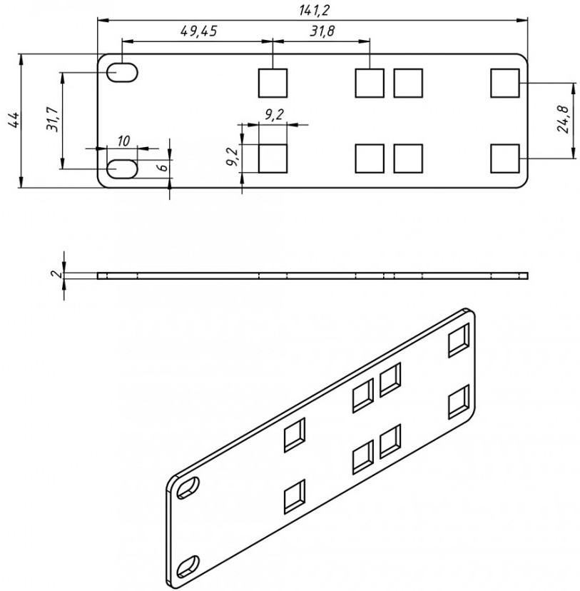Кронштейн для стоек Hyperline PMV1-RAL9005