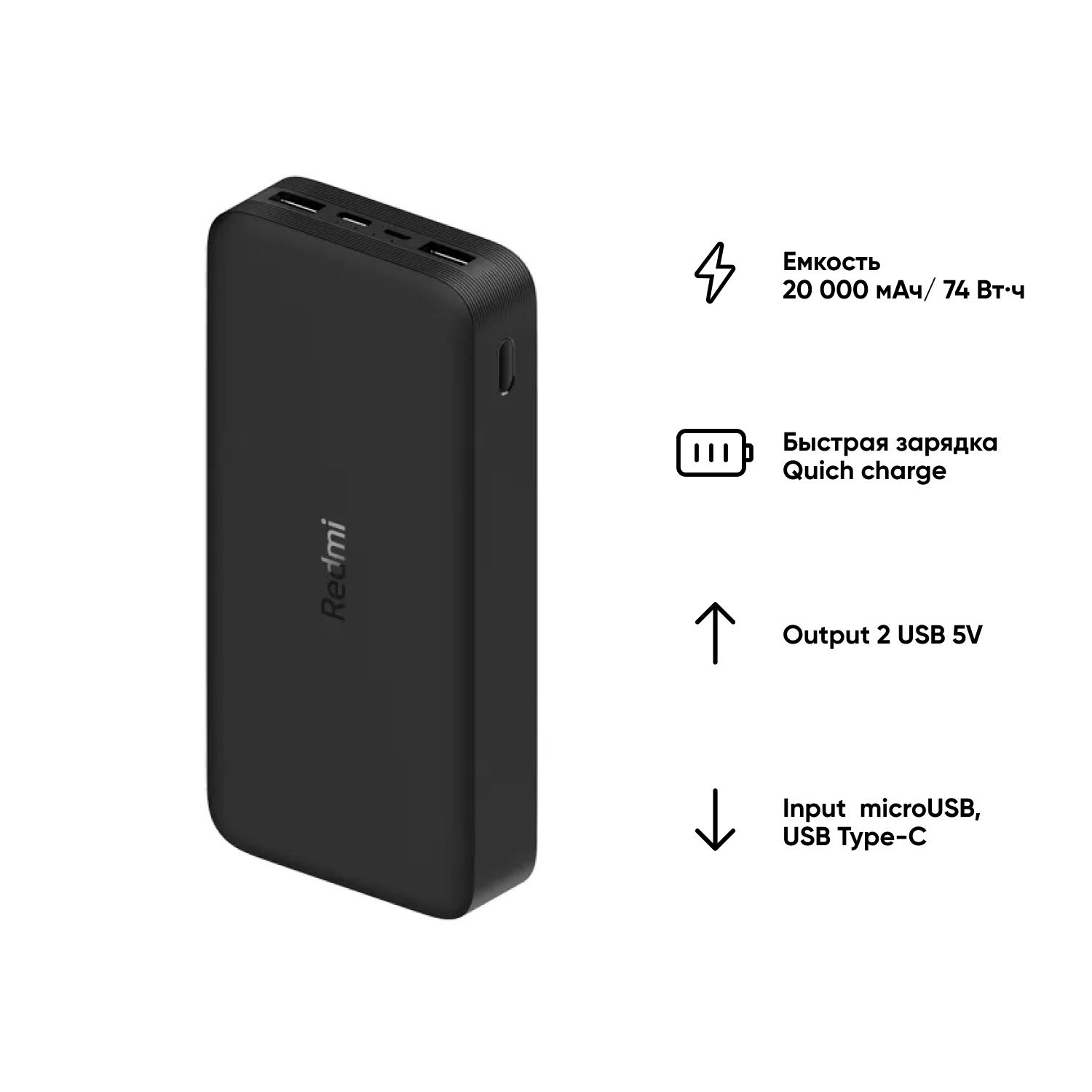 Портативное зарядное устройство Xiaomi Redmi VXN4304GL Black