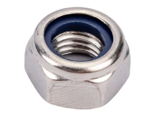 Гайка М4 со стопорным кольцом, нерж.сталь (А2), DIN 985 (1000 шт в уп.) (STARFIX)