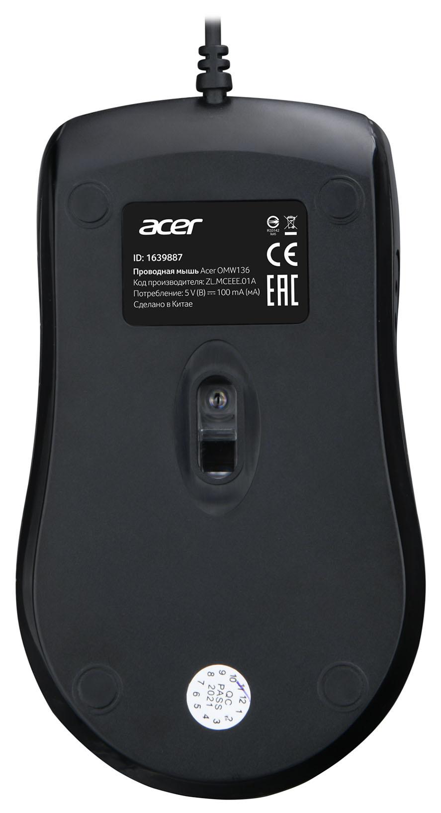 Мышь Acer OMW136 черный (ZL.MCEEE.01A)