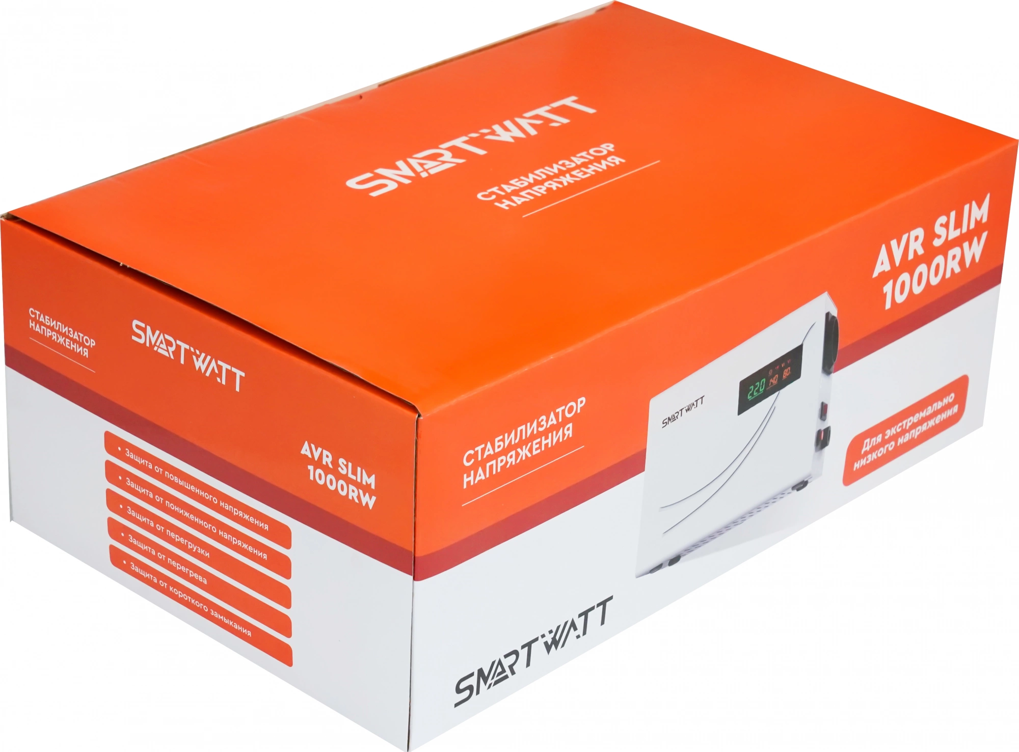 Стабилизатор напряжения Smartwatt AVR Slim 1000RW белый (4512020310001)