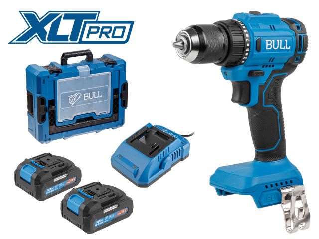 Аккум. дрель-шуруповерт BULL SR 1803 Xcase XLTpro БЕСЩЕТ., 2x2 А*ч, 18 В, 45 Н*м, БЗП 10 мм (шурупы до 10 мм)