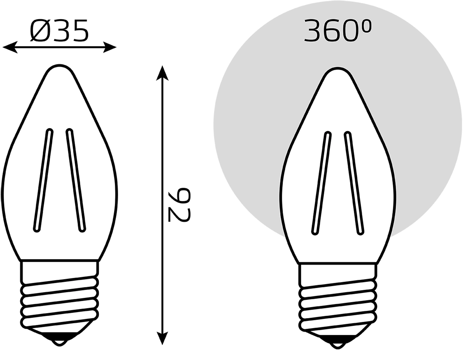 Светодиодная лампа Gauss Filament 11Вт E27 10шт (103802111)
