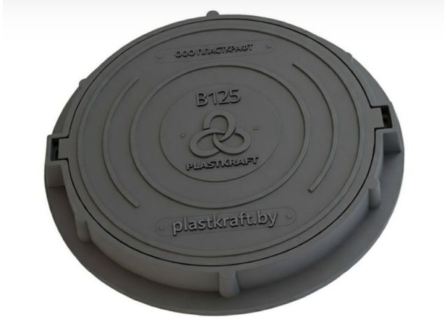 Люк тяжелый В125 (125 кН) (черный) (ПЛАСТКРАФТ)