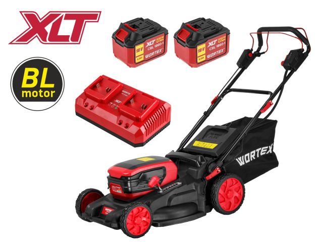Газонокосилка аккум. WORTEX CLM 4536-4 в кор. XLT SET БЕСЩЁТ.ДВИГ., САМОХОД., 18В+18В, 2х6Ач акб (2х6 Ач акб, 510 мм, выс. 38-97 мм, дека пластик, тра