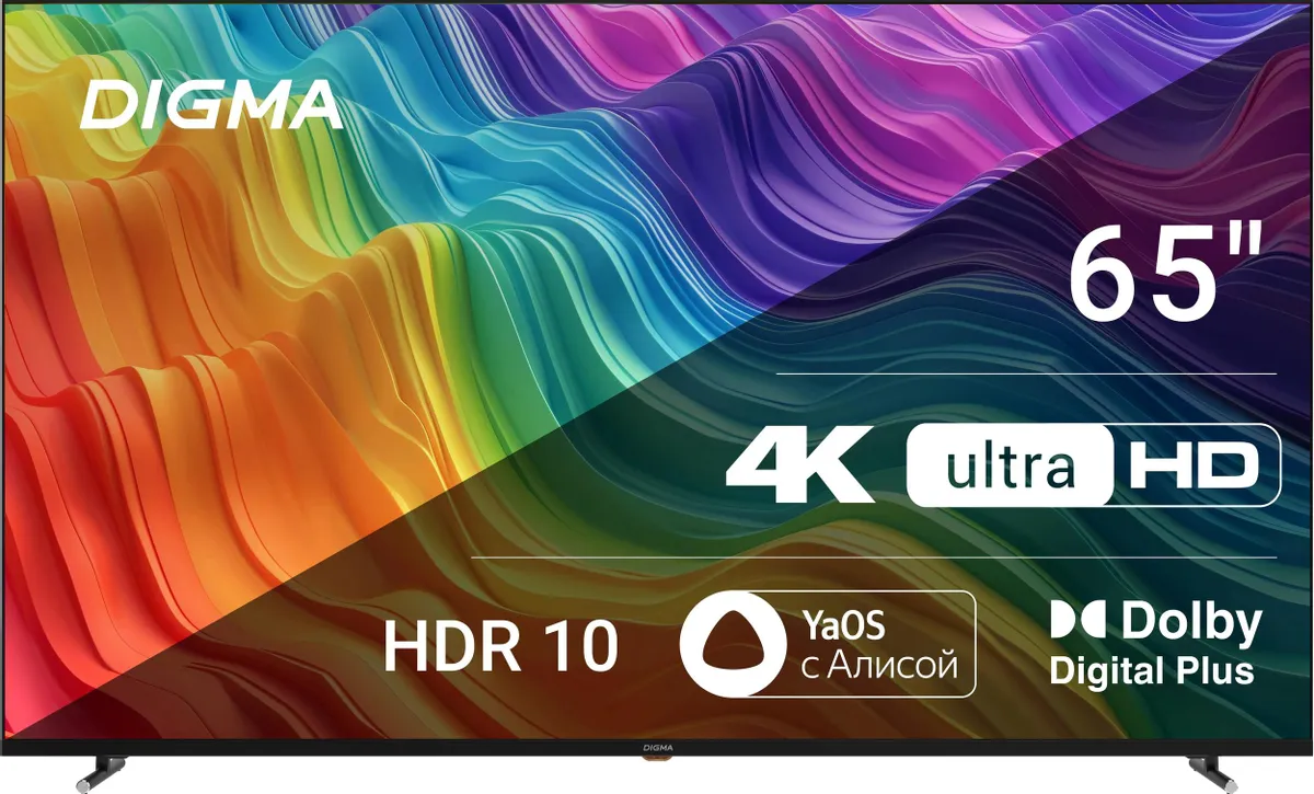 Телевизор Digma DM-LED65UBB33 черный