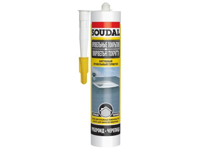 Герметик кровельный битумный "Soudal" КРОВЕЛЬНЫЕ ПОКРЫТИЯ черный 280 мл