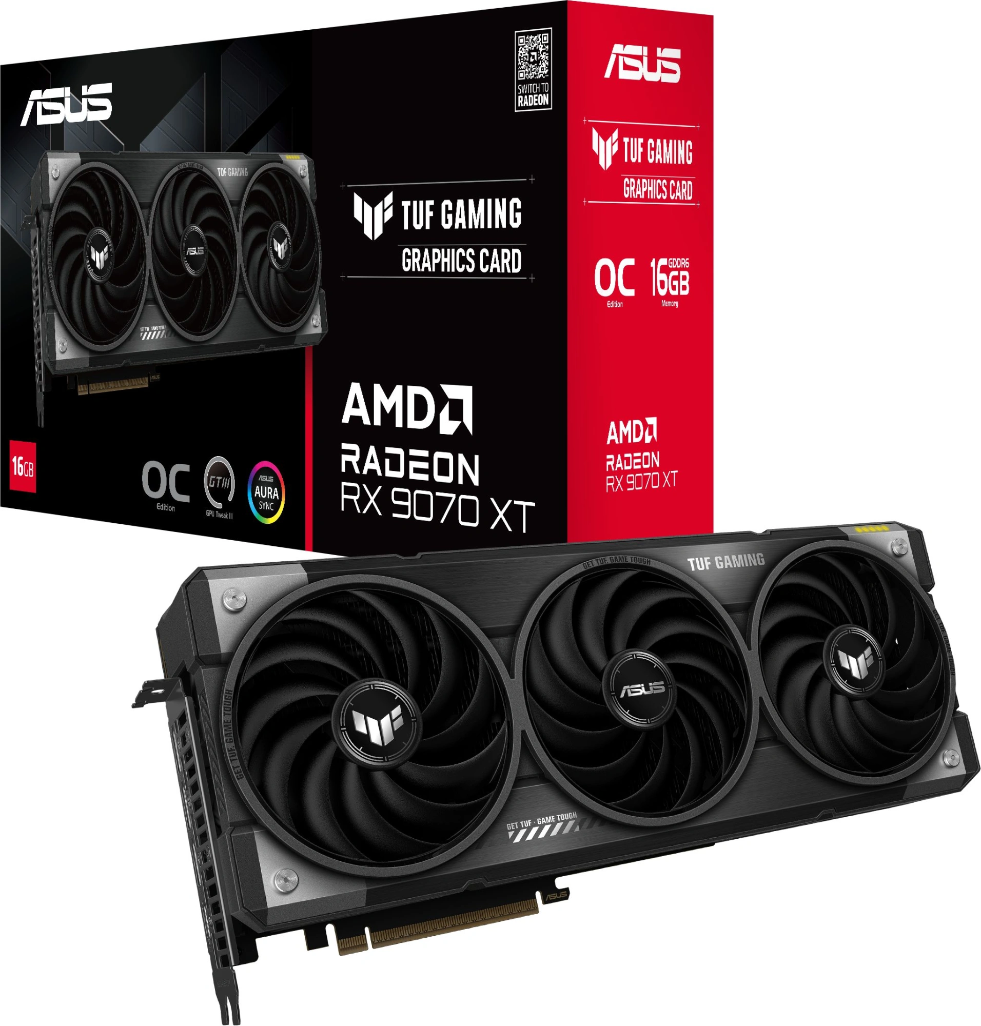 Видеокарта Asus TUF Gaming RX 9070XT OC Edition 16Gb GDDR6 (90YV0L70-M0NA00)