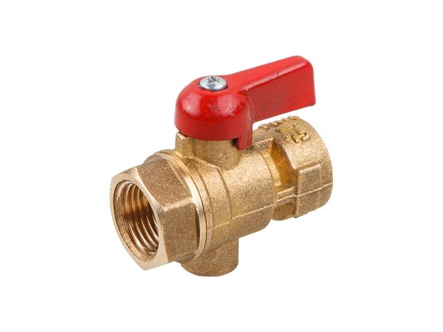 Кран шаровый 1/2" под манометр, PN1,6 МПа, 11Б27п11, ручка-флажок, Цветлит (ZW10024)