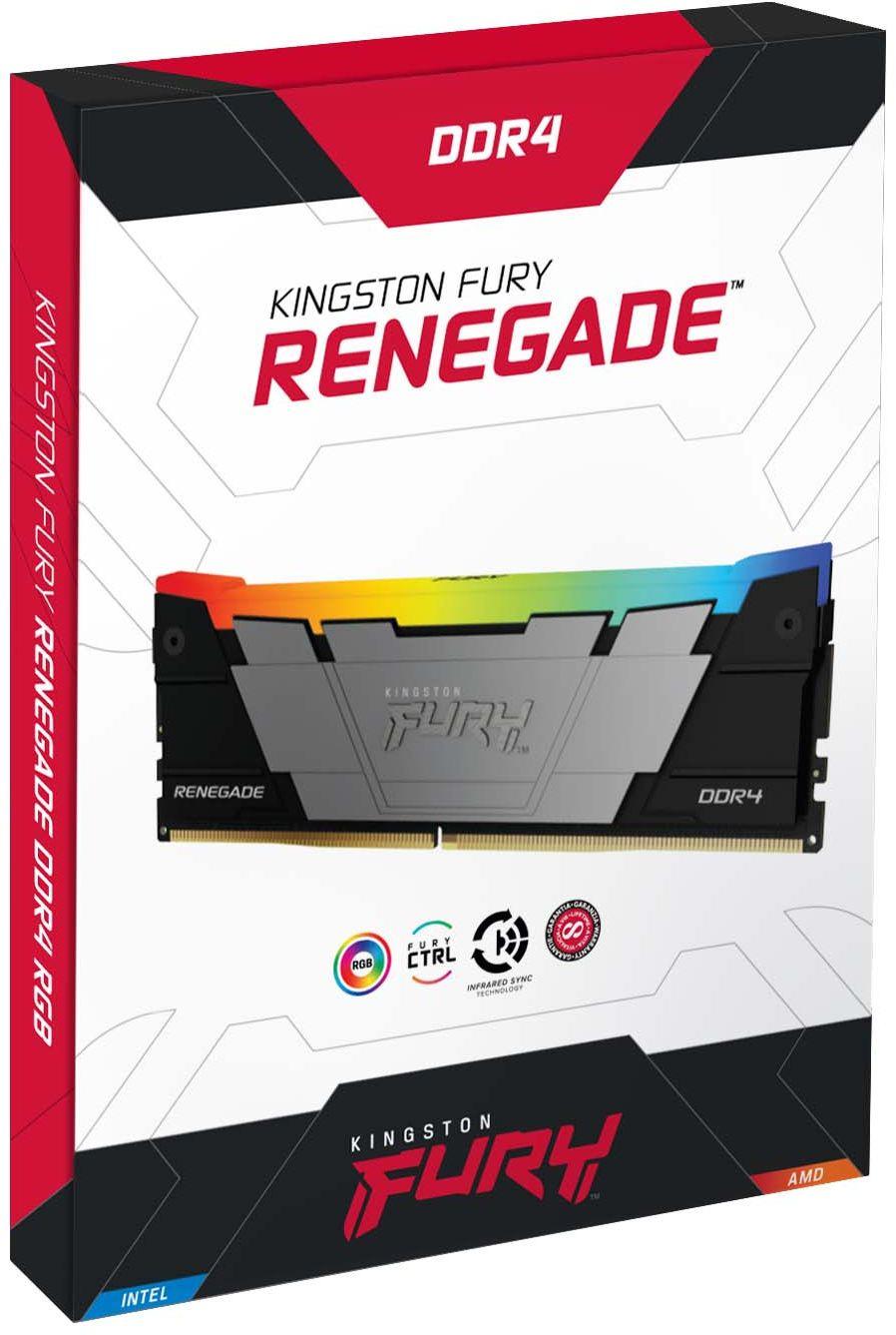 Оперативная память Kingston Fury Renegade RGB RTL Gaming DDR4 4x8GB (KF432C16RB2AK4/32)