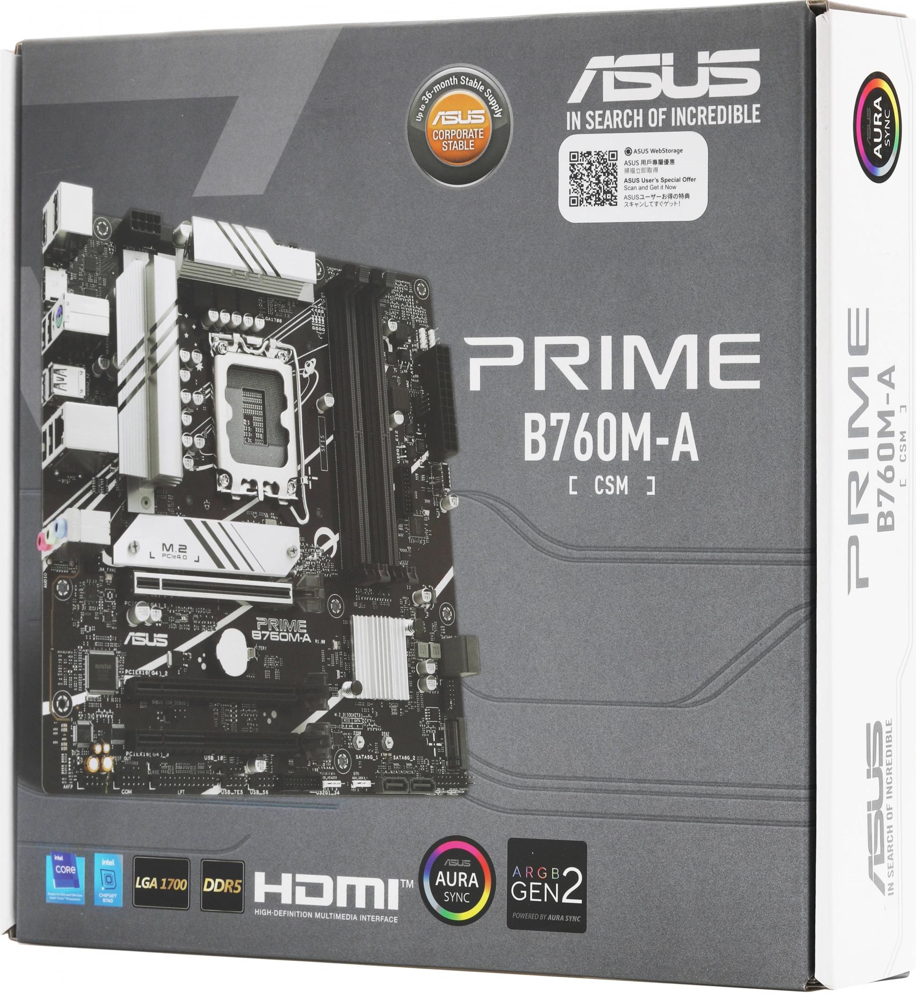 Материнская плата ASUS Prime B760M-A-CSM DDR5