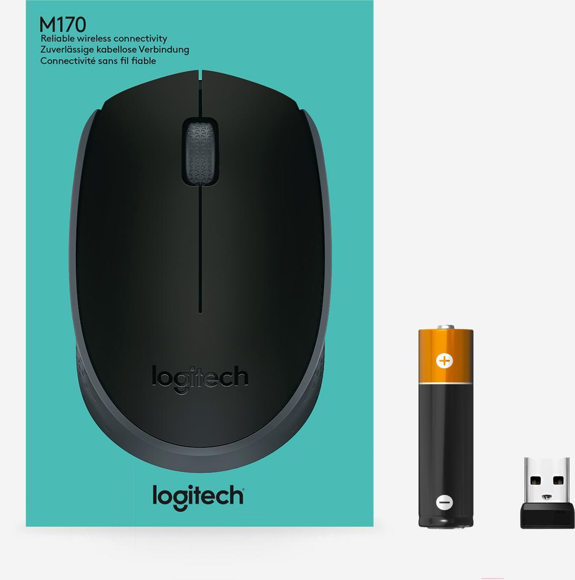 Мышь Logitech Wireless Mouse M171 черный/серый (910-004424)