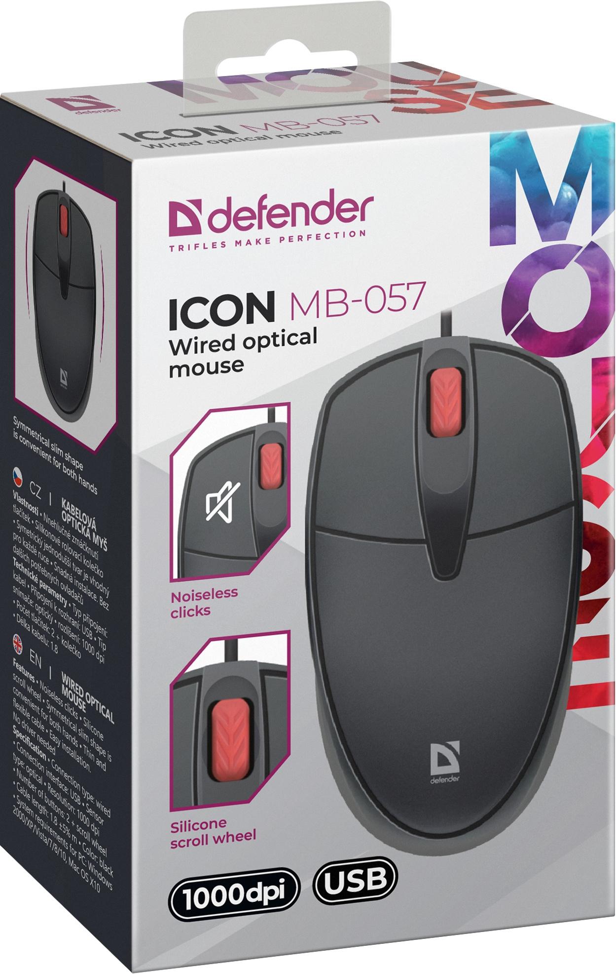 Мышь Defender Icon MB-057 Black (52057)
