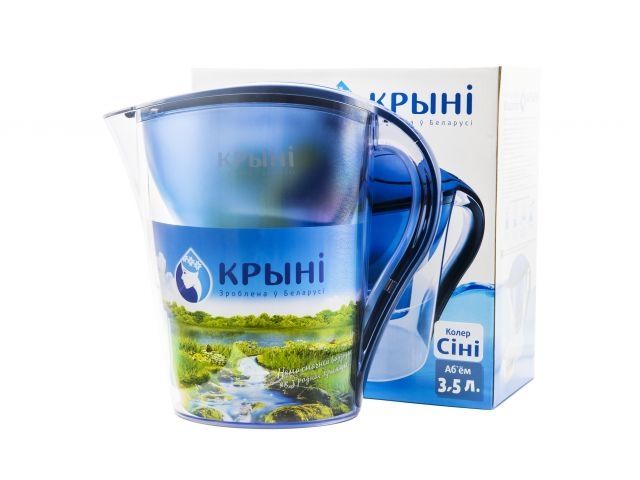 Фильтр-кувшин <Вадавiта>, синий, КРЫНI (Подходят кассеты фильтрующие (фильтры) Brita, Dafi)