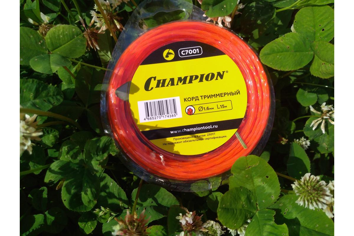 Корд для триммера Champion Twisted Square 1.6мм*15м витой квадрат (C7001)
