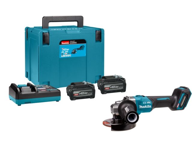 Аккум. углошлифмашина MAKITA XGT GA005GU201 в чем. (40.0 В, 2 акк., 4.0 А/ч, Li-Ion, диск 125х22.0 мм,.)