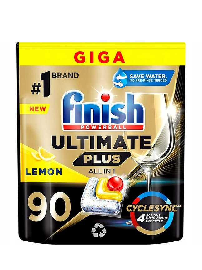 Капсулы для посудомоечных машин Finish Ultimate Plus All in 1 Lemon 90шт