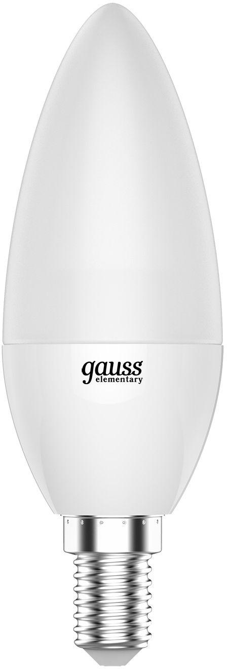 Светодиодная лампочка Gauss Elementary Свеча 6W E14 420lm 3000K 1шт (33116)