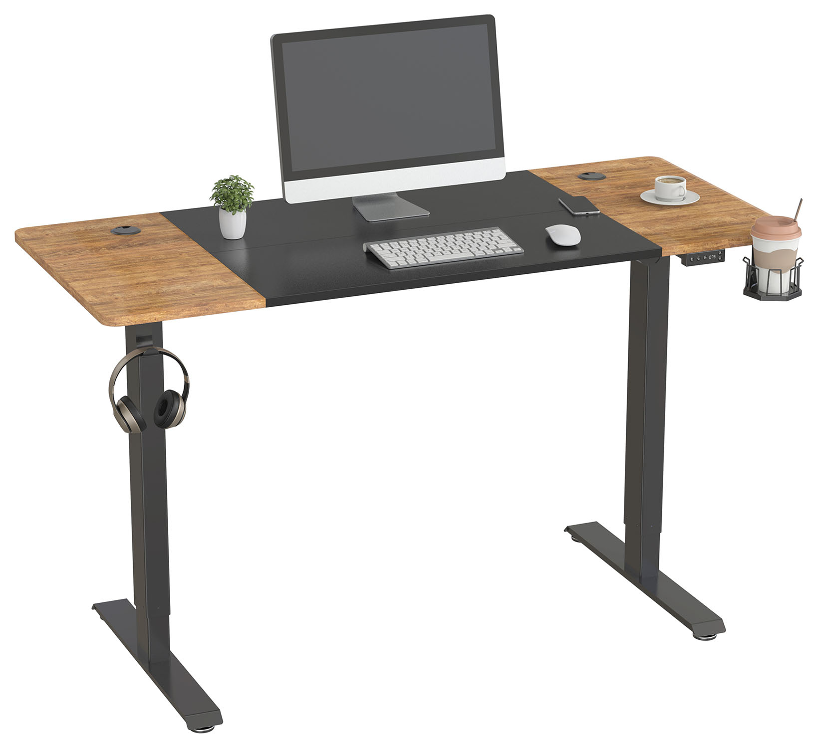 Стол компьютерный Cactus CS-EDL-BAWD черный дуб антик/черный