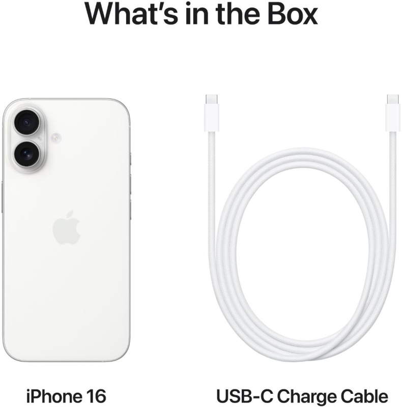 Смартфон Apple iPhone 16 128Gb A3287 белый (MYE93HN/A)