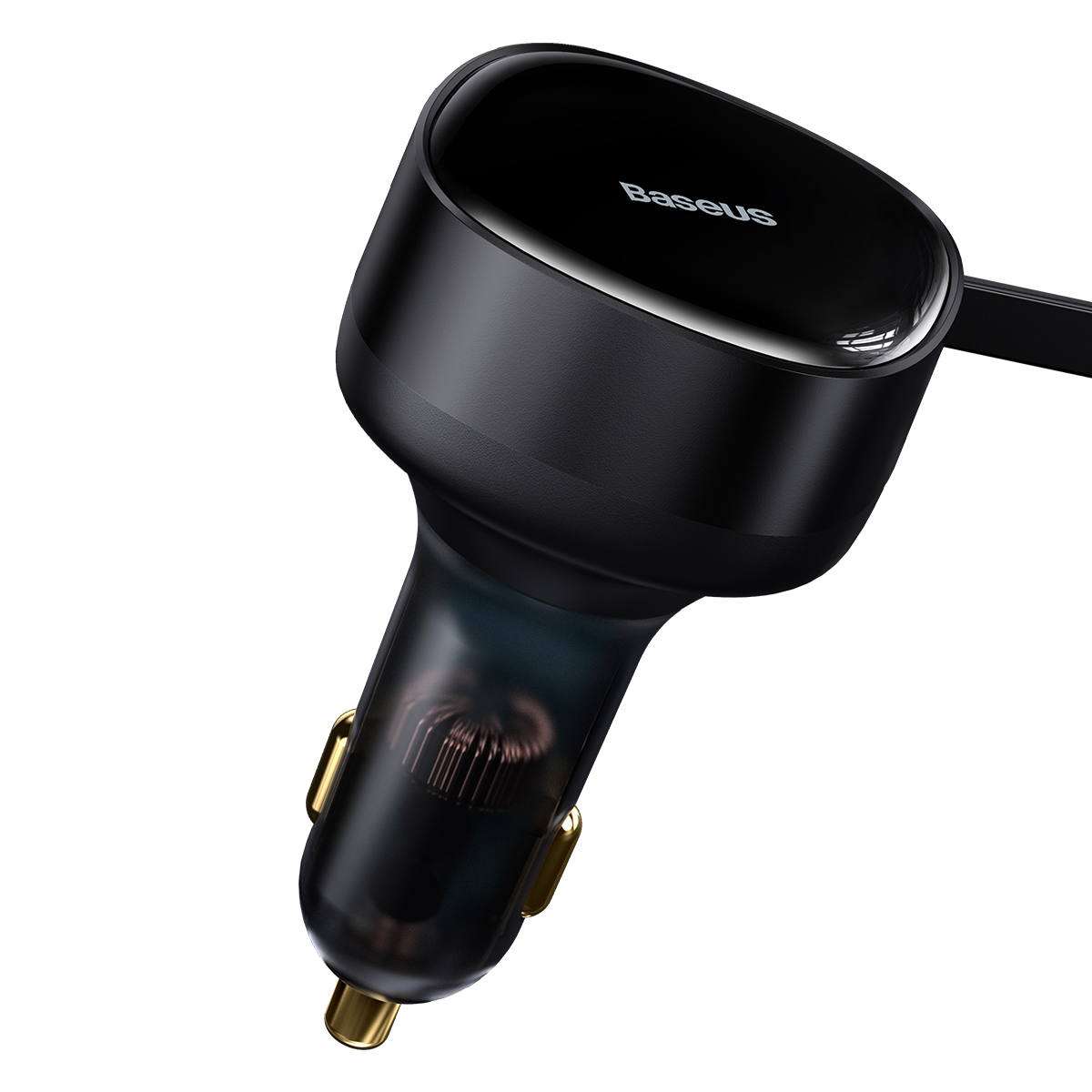 Автомобильное зарядное Baseus Enjoyment Retractable 2-in-1+C 33W Black (C00035500111-00)