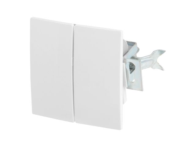 Выключатель 2 клав. (cкрытый, 6А) белый, Стандарт, Юпитер (VS 56-232-1-Б, механизм) (ЮПИТЕР)