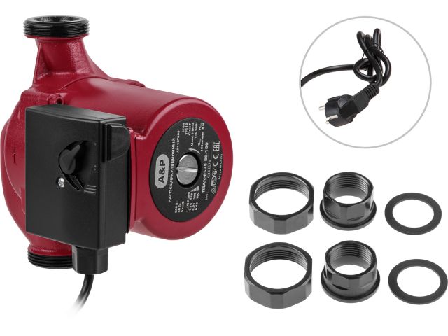 Насос циркуляционный Titan-RS25-80-180, A&P (150-248 Вт, 7800 л/ч, 8 м, для водоснабжения/отопления)