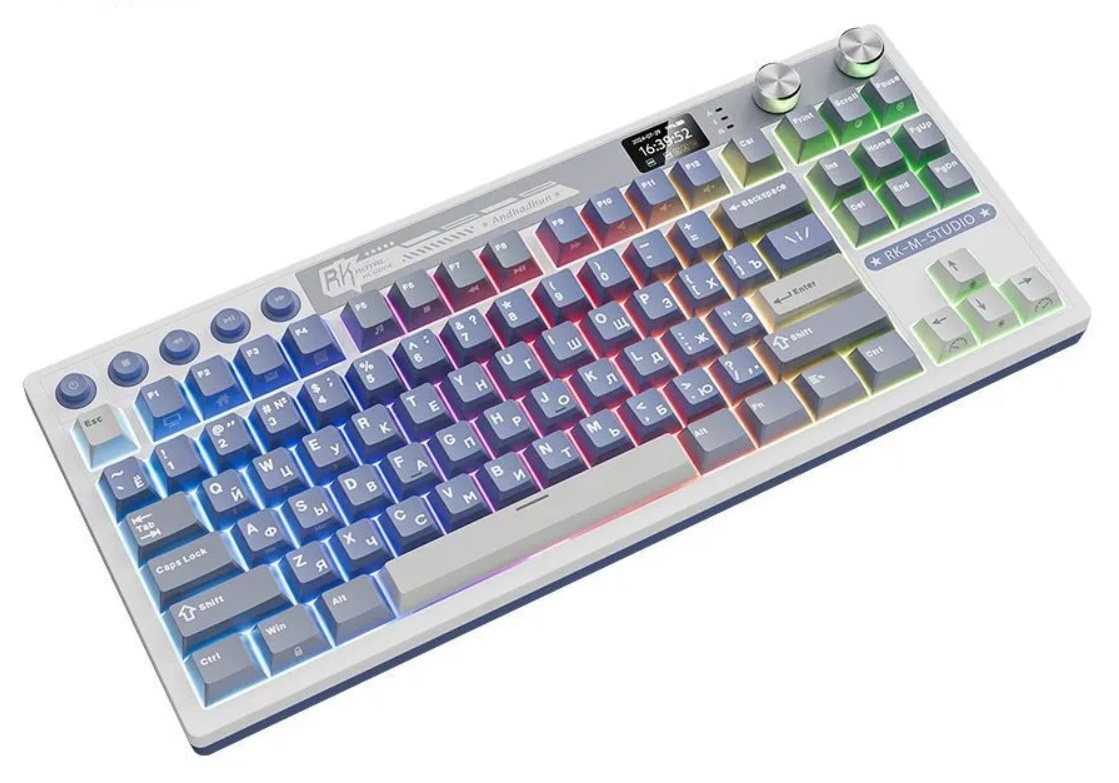 Клавиатура Royal Kludge RK M87 Cream switch/Ocean Blue
