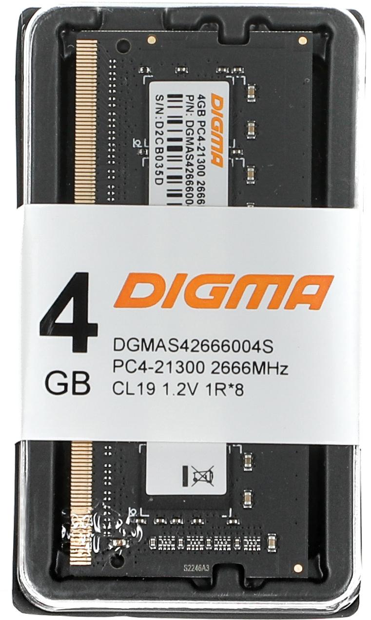 Оперативная память Digma DDR4 4Gb 2666MHz (DGMAS42666004S)