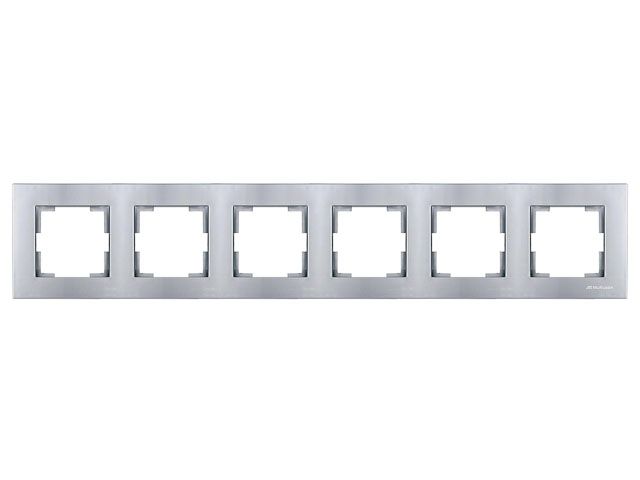 Рамка 6-ая горизонтальная серебро, RITA, MUTLUSAN