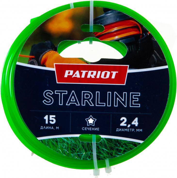 Леска для триммера Patriot Starline 2.4 мм 15 м звезда 805201061