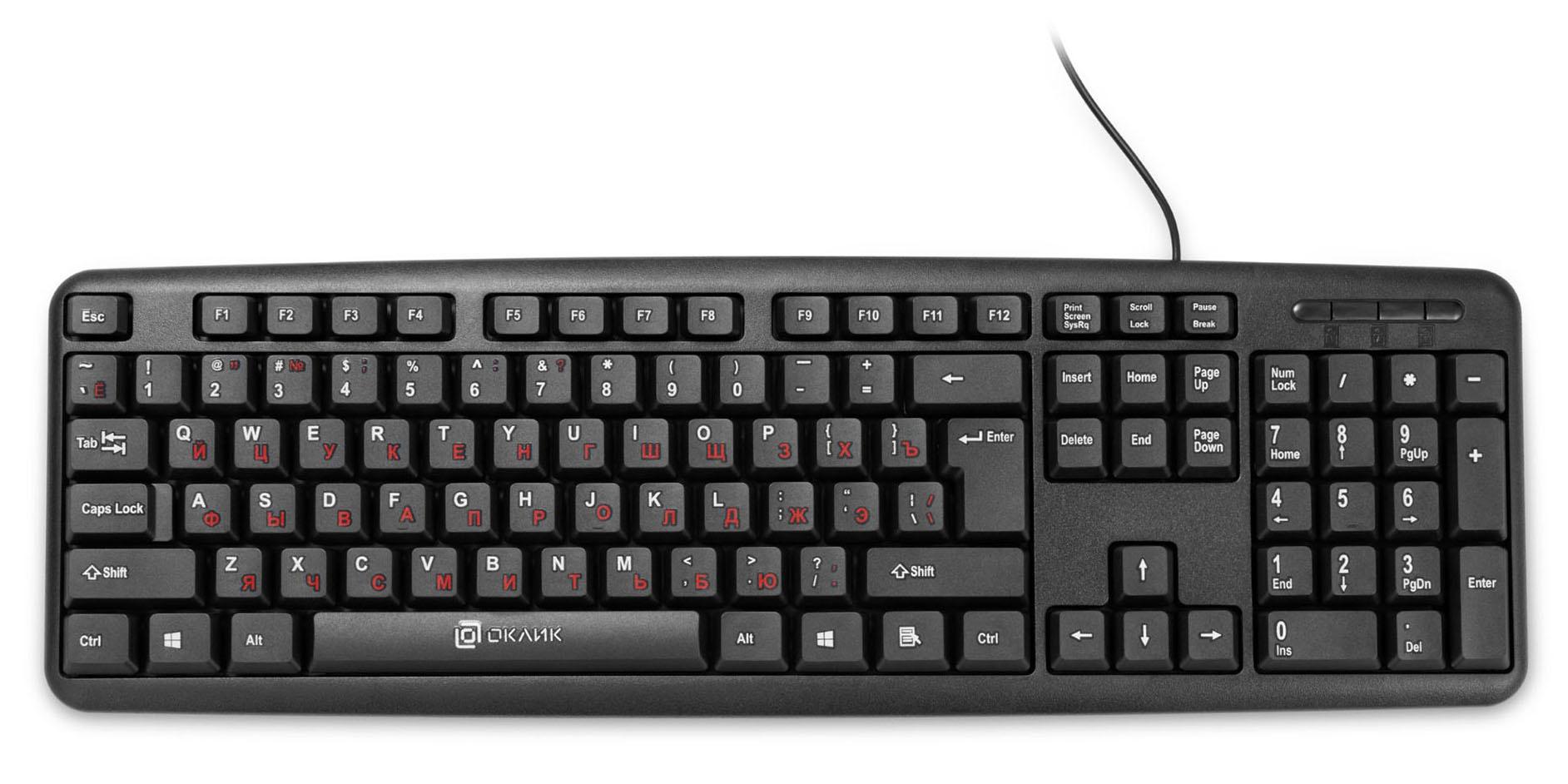 Клавиатура Oklick 180M PS/2 черный