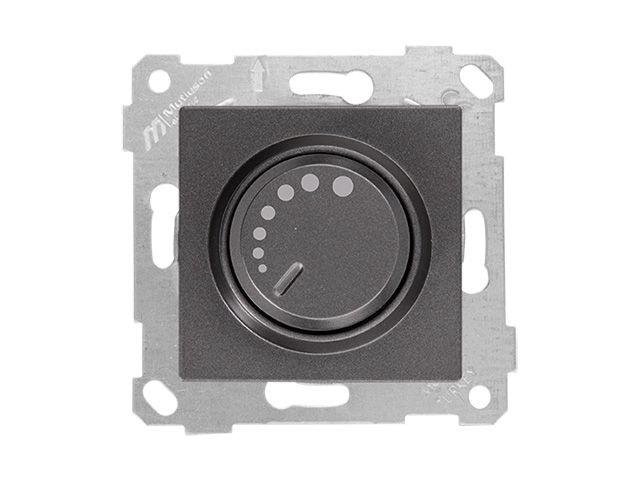 Выключатель поворотный (диммер) (скрытый, без рамки, винт. зажим, 1000Вт) дымчатый, RITA, MUTLUSAN (220VAC, 100 - 1000VA,  50 Hz, IP20)