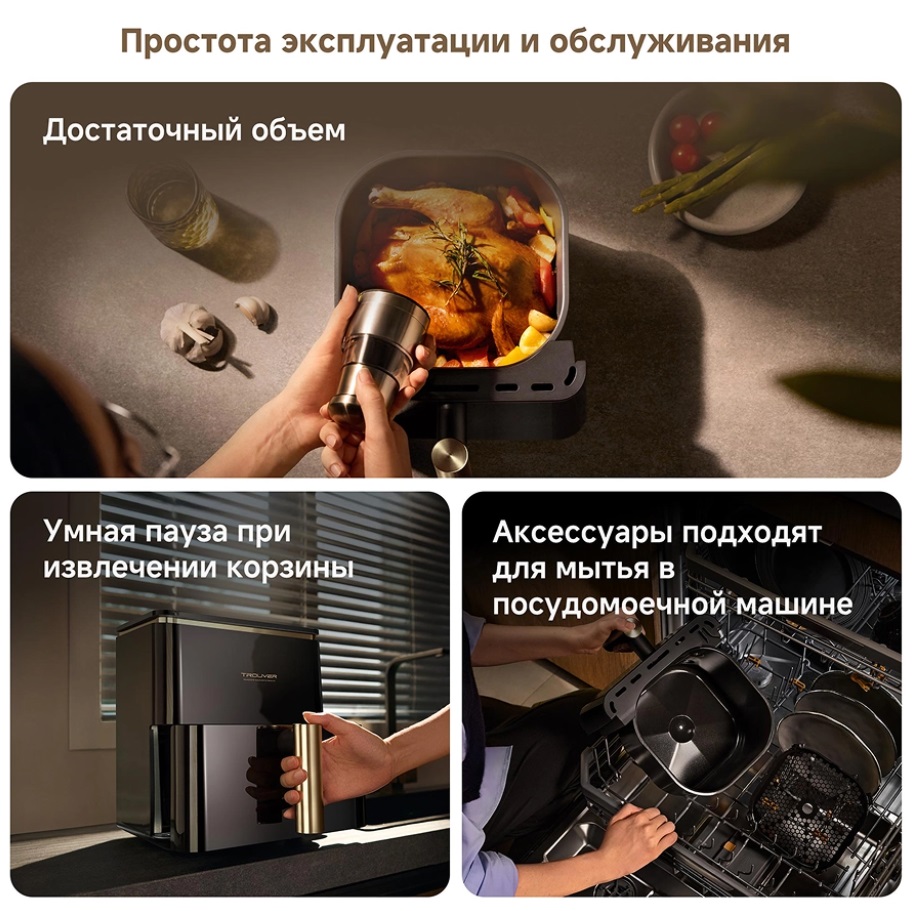 Аэрофритюрница Trouver Air Fryer Metalish AF10 Pro Black