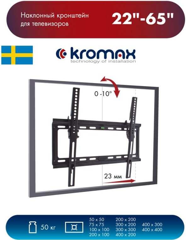 Кронштейн Kromax Ideal-4 черный (26004)