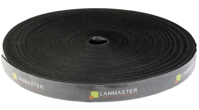 Хомут-липучка кабельный Lanmaster LAN-VCM30M-BK черный