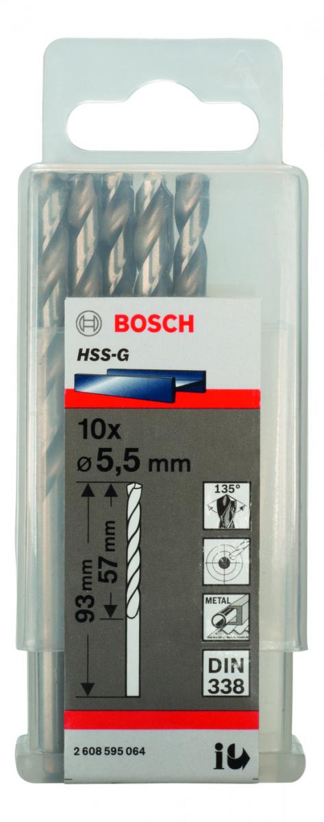 Сверло Bosch HSS-G Standard 5,5 мм по металлу (-10-) 2.608.595.064