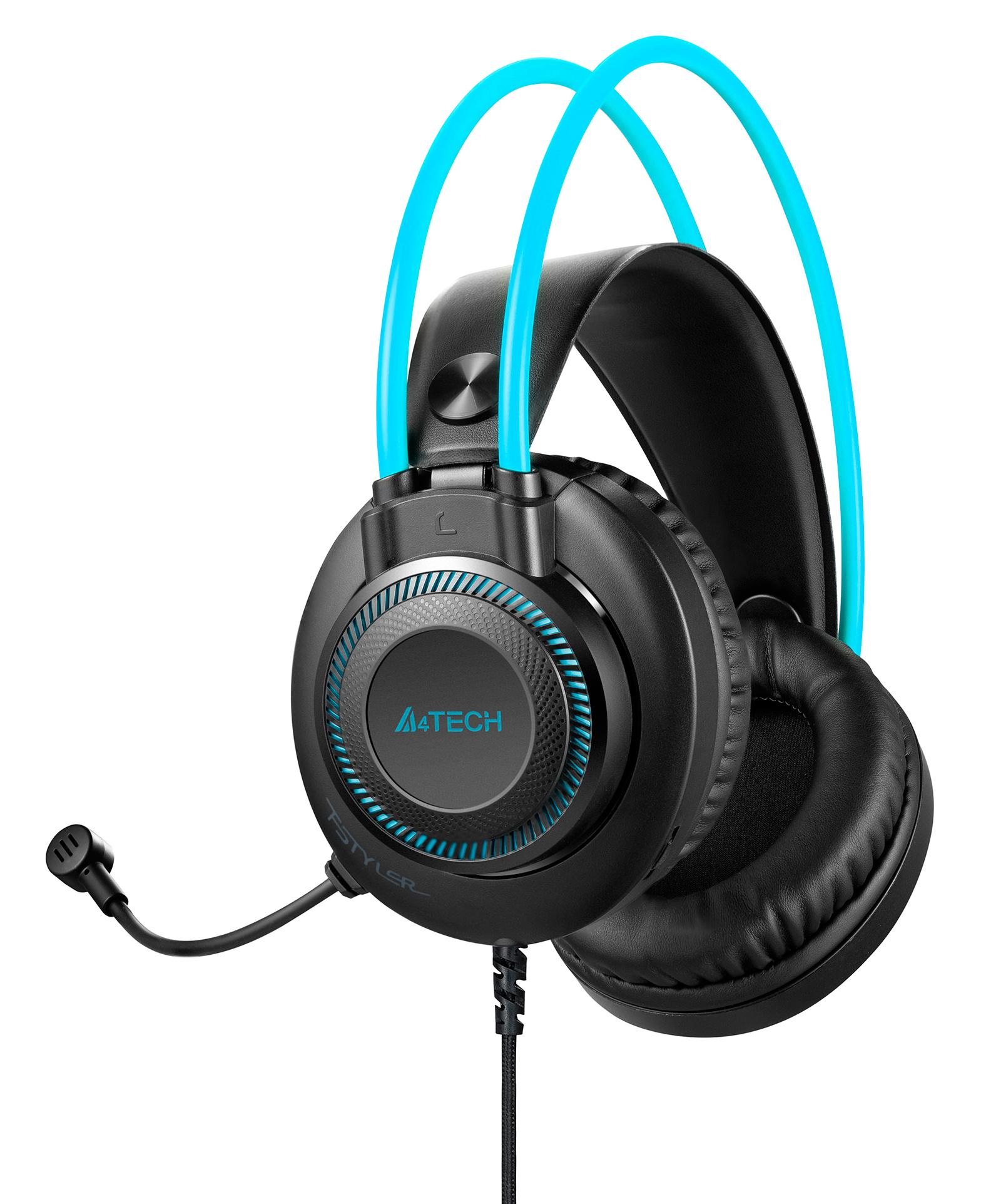 Наушники A4Tech Fstyler FH200U серый/голубой