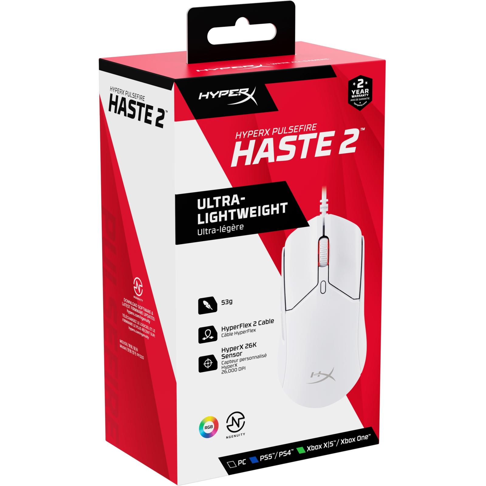 Мышь HyperX Pulsefire Haste 2 белый (6N0A8AA)