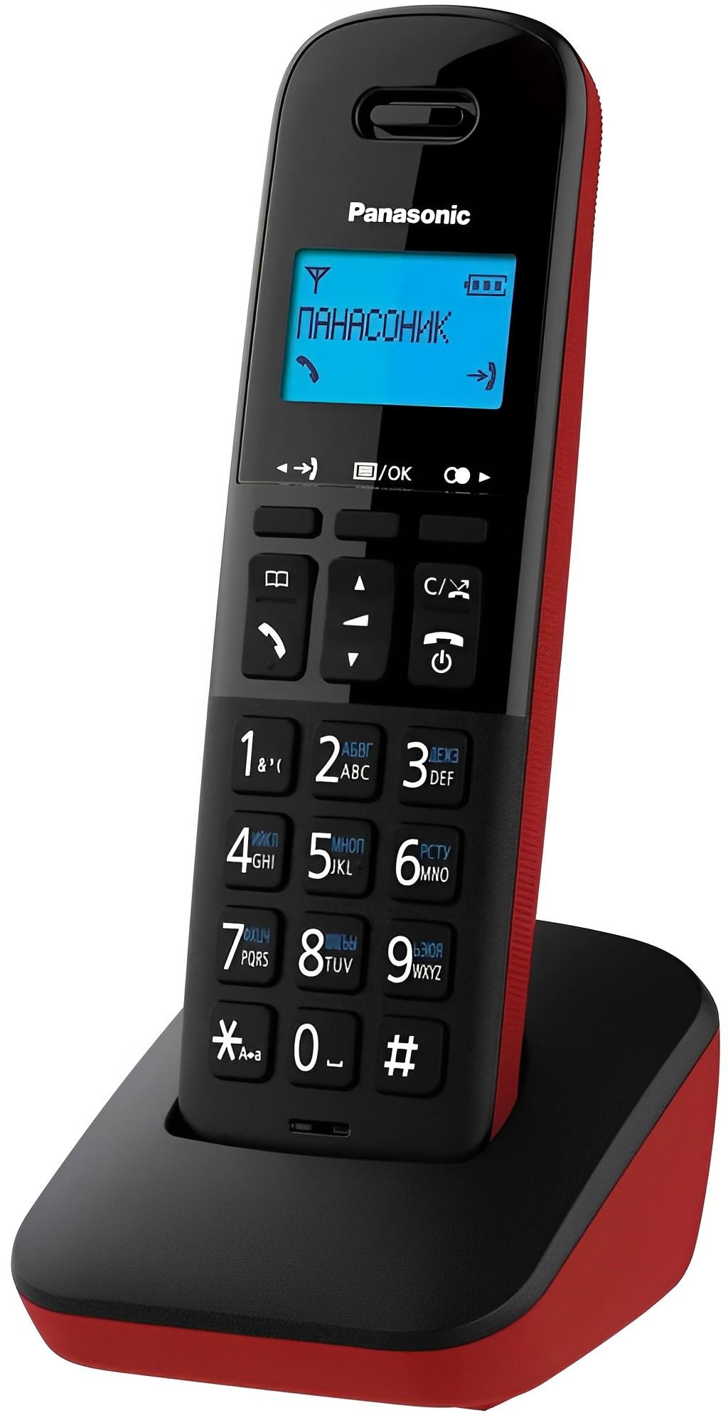 Радиотелефон DECT Panasonic KX-TGB610RUR черный/красный