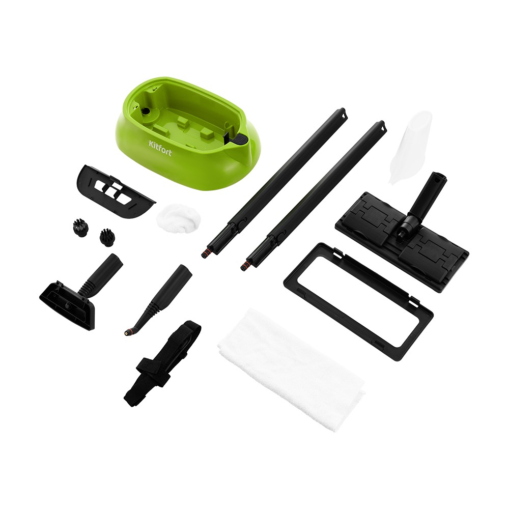 Пароочиститель Kitfort KT-9102-2 черный/салатовый