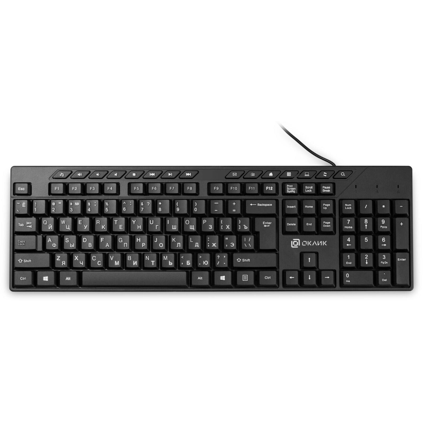 Клавиатура Oklick 125M USB Multimedia черный (1678108)