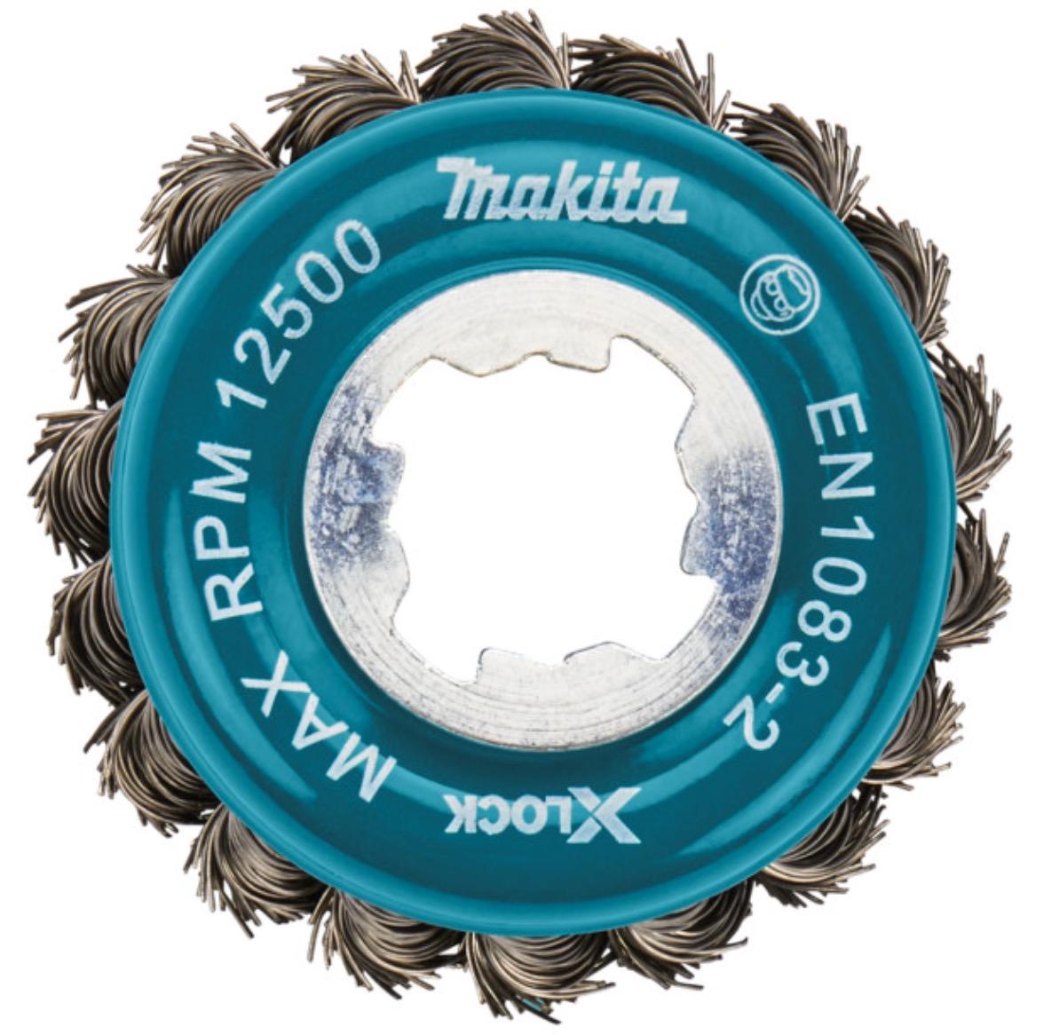 Щетка Makita D 80 мм 0,5 мм X-lock проволочная чашечная по нержавейке (D-73330)