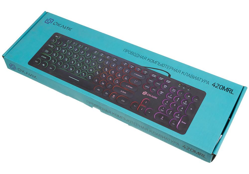 Клавиатура Oklick 420MRL черный