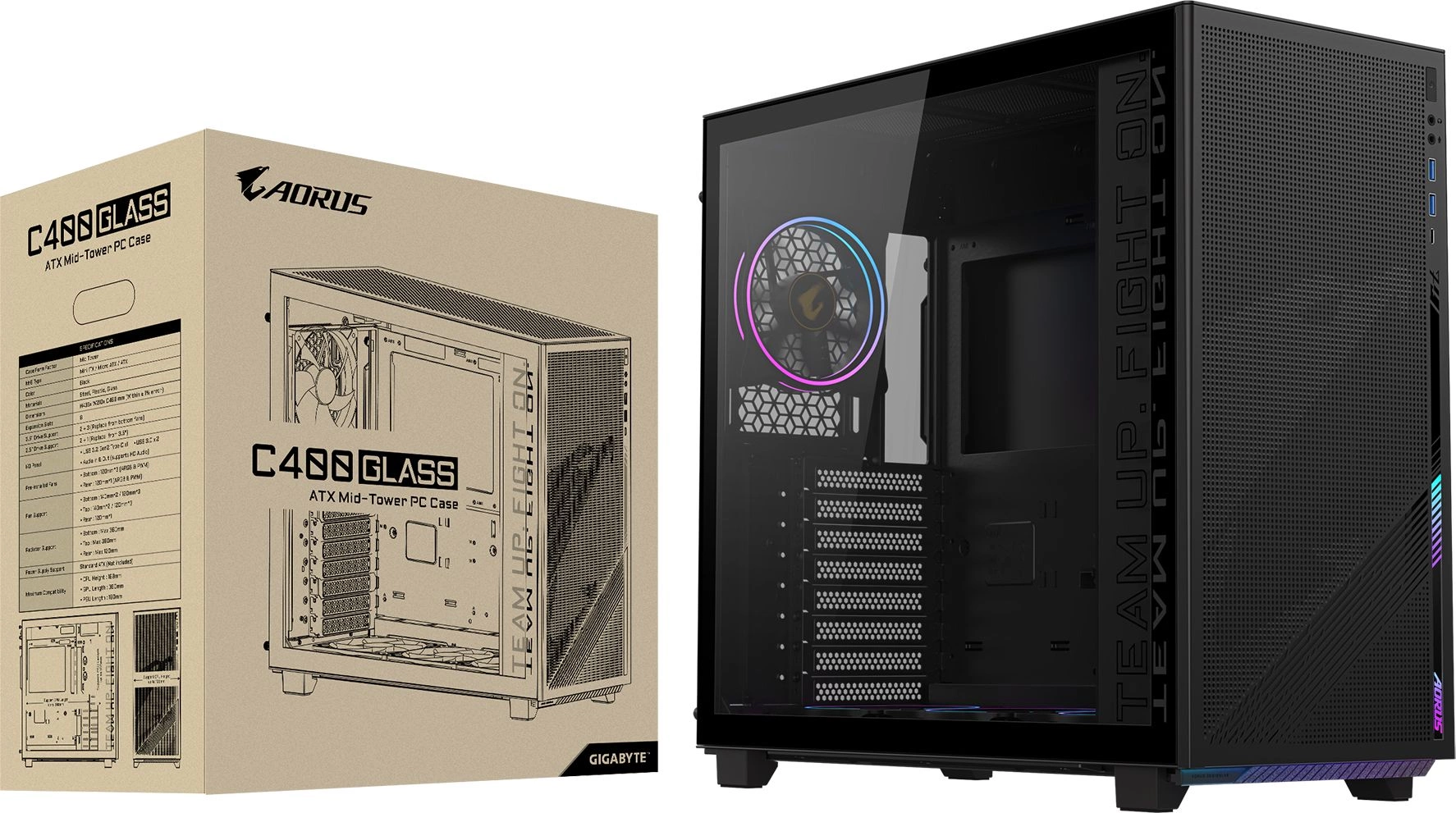 Корпус Gigabyte GB-AC400G черный без (28300-AC400-1CKR)