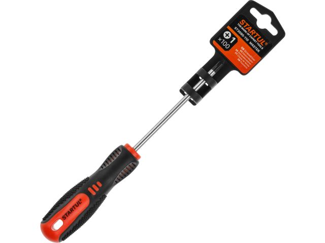 Отвертка "+" №1 100мм PH STARTUL MASTER (ST3090-110) (крестовая Phillips, двухкомп. рукоятка Anti-Slip)